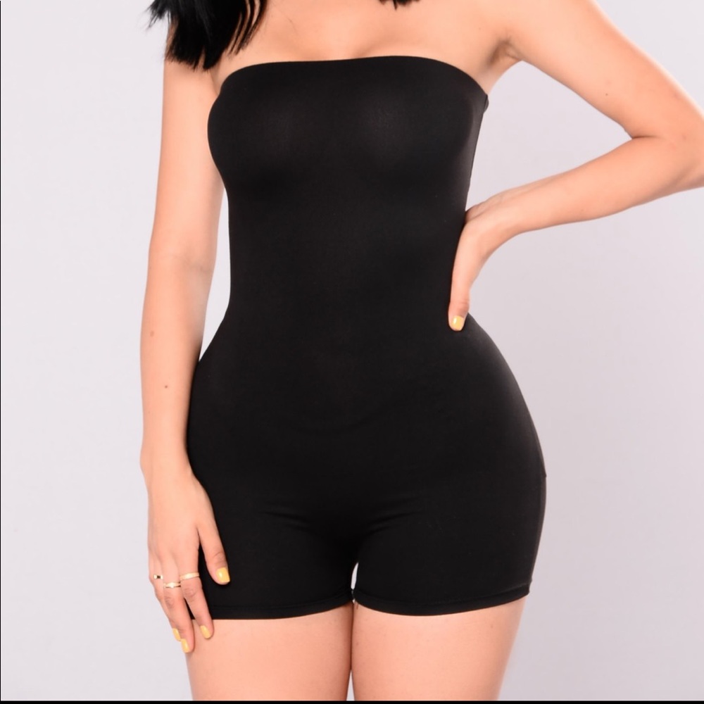 Tube top black romper